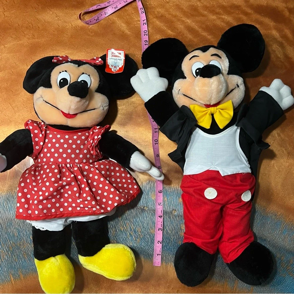 Vintage Disneyland Minnie and Mickey Plush 18” made in Korea